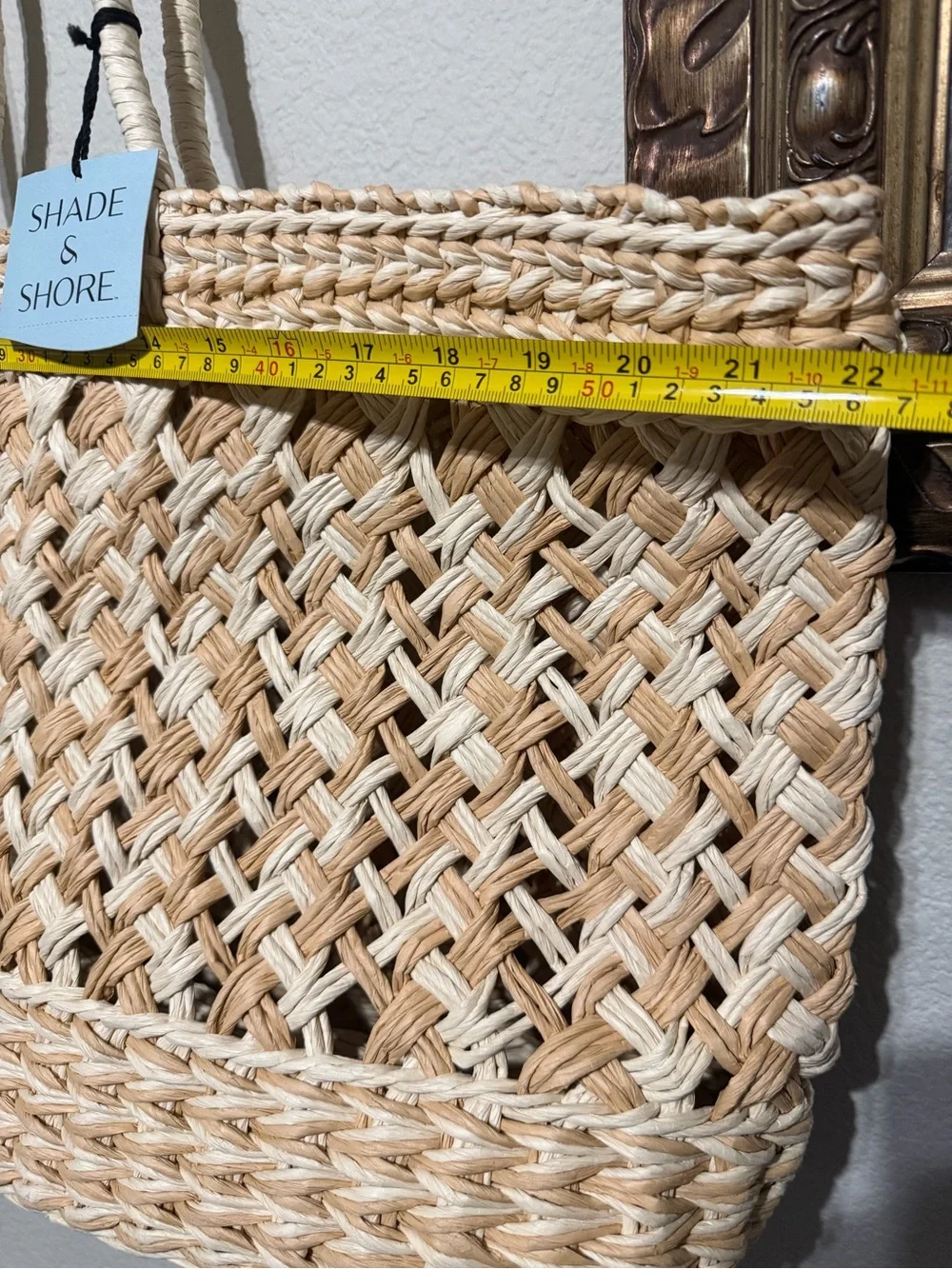 Shade & Shore Natural Woven Straw Tote Bag